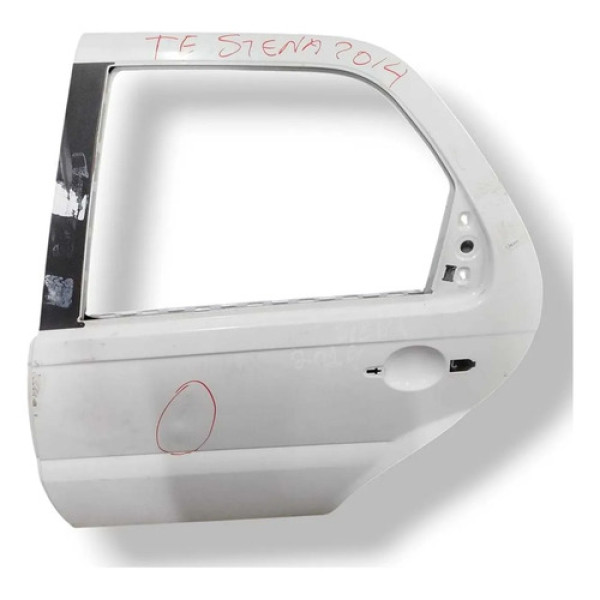 Porta Traseira Esquerda Fiat Siena 2014 2015 2016 - Detalhe Traseira Esquerda Branco