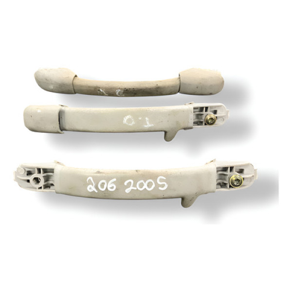 Kit Alça Puxador Teto Peugeot 206 2005 2006 2007 2008 2009 Branco