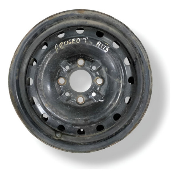 Roda De Ferro Avulsa Aro 13 Peugeot 4 Furos Preto