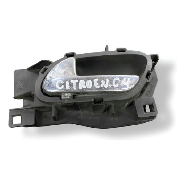 Maçaneta Interna Traseira Esquerda Citroën C4 2008 100187386 Prateado