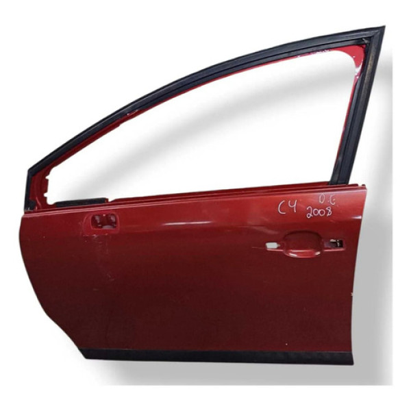 Porta Dianteira Esquerda Citroen C4 - 2008 2009 2010 2011 Dianteira Esquerda Vermelho