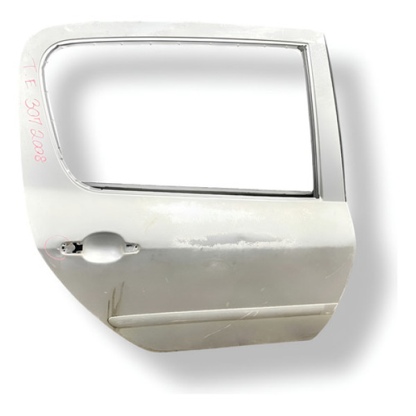 Porta Traseira Direita Com Detalhe Peugeot 307 2007 2008 Prateado