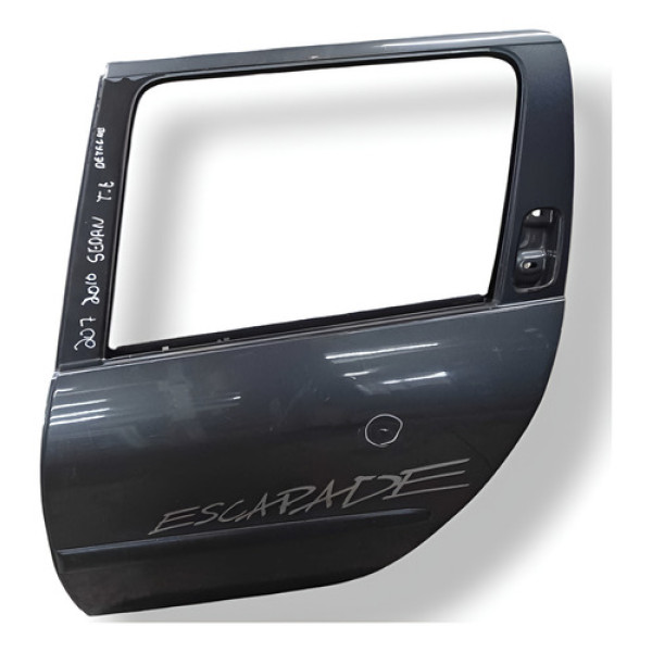 Porta Traseira Esquerda Peugeot 207 Sedan 2010 Com Detalhe Cinza Traseira Esquerda