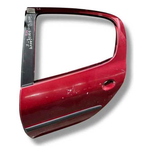 Porta Traseira Esquerda Peugeot 206 - 2003 2004 A 2014 Traseira Esquerda Vermelho