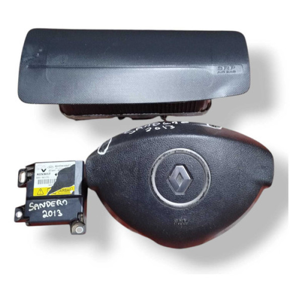 Kit Airbag Renault Sandero 2010 2011 2012 2013 2014 Detalhe Preto