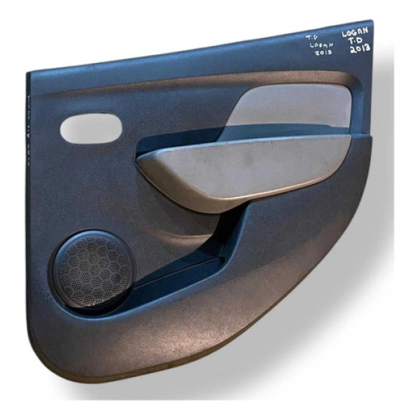 Forro Porta Traseiro Direito Renault Sandero Logan 2013 Preto Com Detalhe Em Cinza