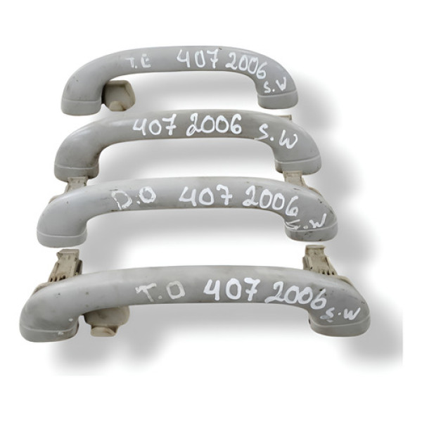 Kit Alças Pega Mão Teto Peugeot 407 Sw 3.0 2006 2007 2008 Cinza