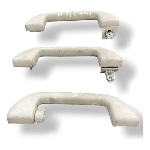 Kit 3 Alças Puxadores Teto Honda Fit 1.5 2015 2016 2017 2018 Bege