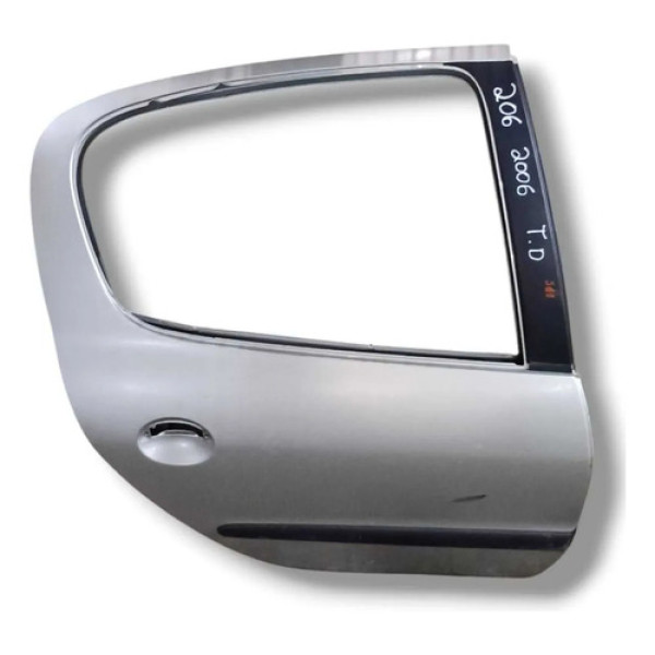 Porta Traseira Direita Peugeot 206 207 - 2006 2007 2008 2009 Traseira Direita Prateado