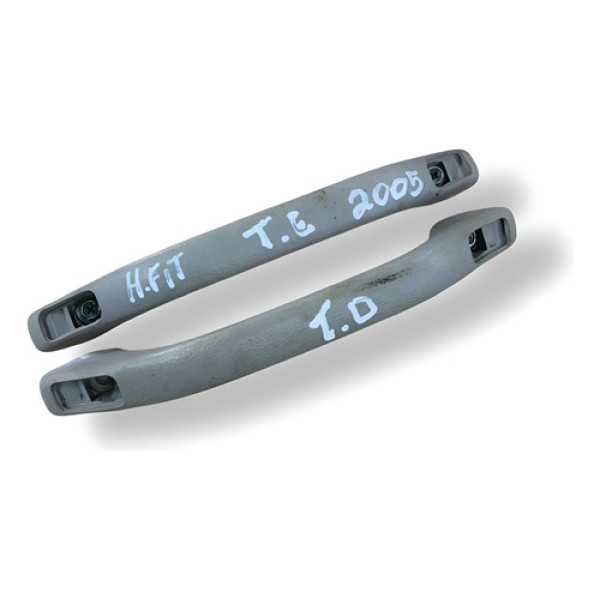 Par Alças Puxador Teto Traseiro Honda Fit  2004 2005 2006 Cinza