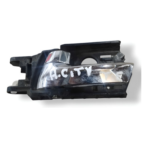 Maçaneta Interna Traseira Esquerda Honda  City 1.5 2012 2013 Prateado Traseira