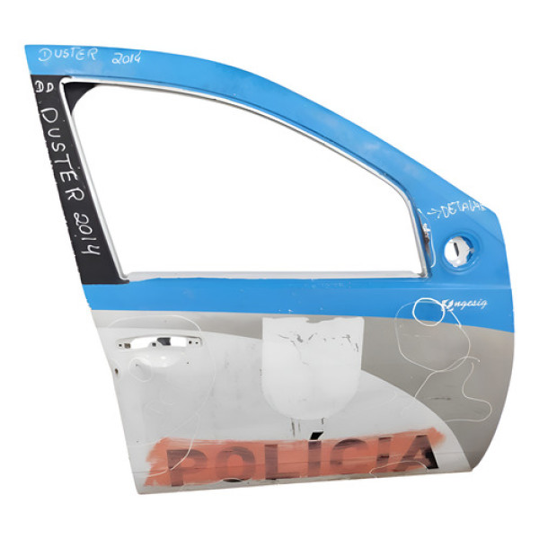 Porta Dianteira Direita Renault  Duster 2.0  2014 Detalhe  Direita Azul-turquesa