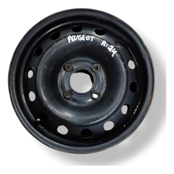 Roda Avulsa Aro 14 Ferro Peugeot Preto