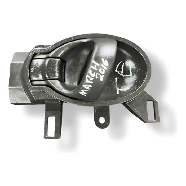 Maçaneta Interna Traseira Esquerda Nissan March 2016 2017 Preto Traseira