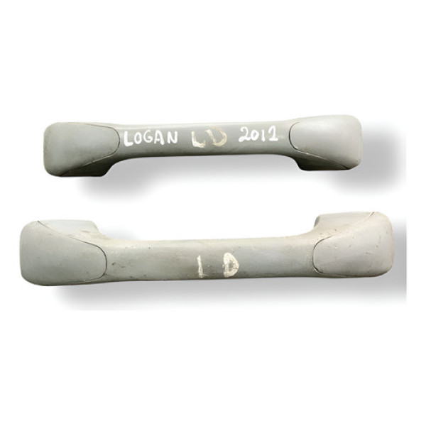 Kit 2 Puxadores Alça Teto Renault Logan 2011 2012 203 2014 Cinza
