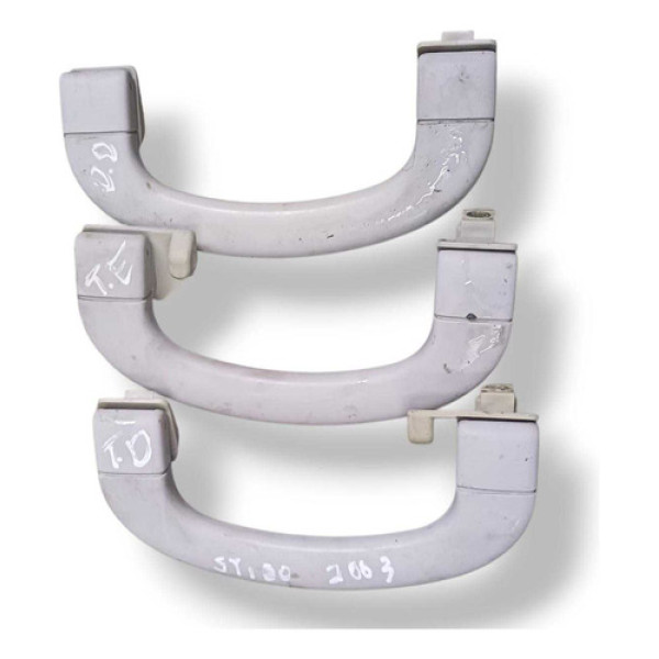 Trio Alças Puxadores Teto Fiat Stilo 2.0 2002 2003 2004 2005 Cinza