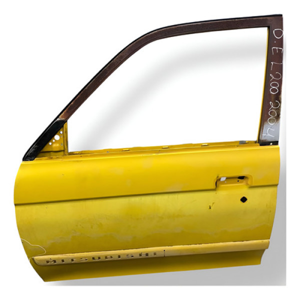 Porta Dianteira Esquerda Mitsubishi L200 2004 2005 Detalhe Direita Amarelo Dianteira