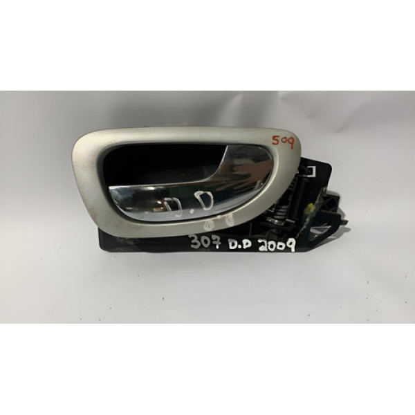  Maçaneta Interna Dianteira Direita Peugeot  307 2010 Preto Dianteira