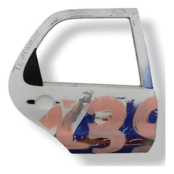 Porta Traseira Direita Fiat Palio Palio Weekend 2003 Detalhe Direito Traseira Prateado