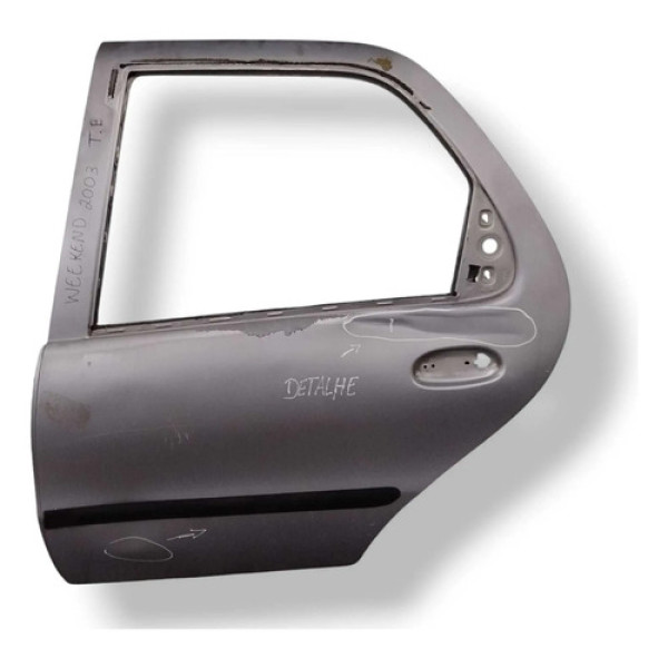 Porta Traseira Esquerda Fiat Palio Weekend 2003 2004 Detalhe Traseira Esquerda Cinza