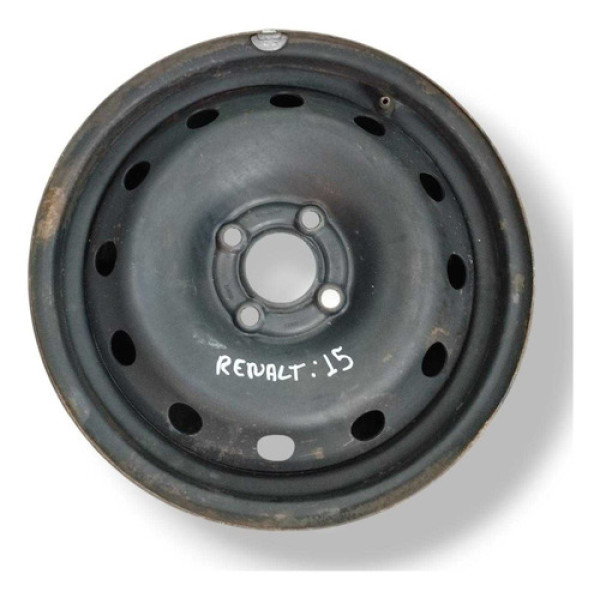 Roda De Ferro Avulsa Aro 15 - 4 Furos Renault Clio 2015/2016 Preto