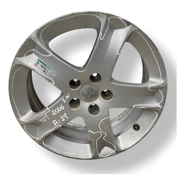 Roda Avulsa Aro 17 Peugeot 407 Sw 2006 2007 2008 Detalhe Preto