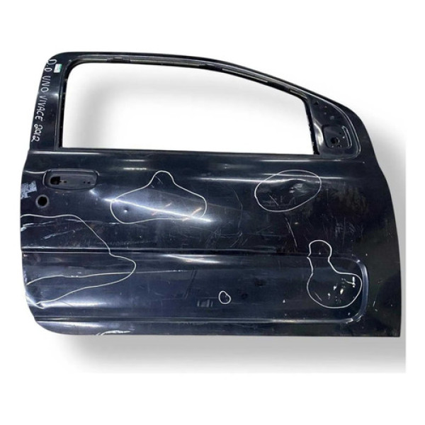 Porta Dianteira Direita  Fiat Uno 2012 2013 2014 Detalhe Traseira Direita Preto