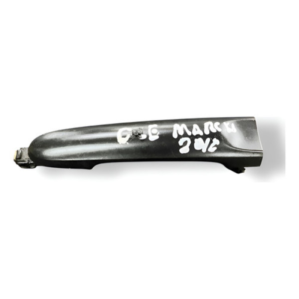 Maçaneta Externa Dianteira Esquerda Nissan March 2016 2017 Preto Dianteira