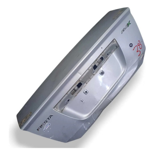 Tampa Traseira Porta Malas Ford Fiesta 2006 A 2009 Detalhe Prateado
