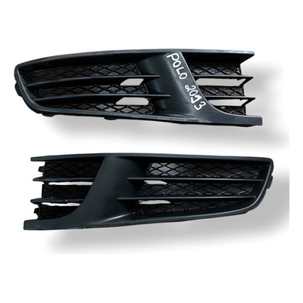 Par Moldura Farol Milha Sem Furo Vw Polo 2013 6qd853666 Preto Ambos Lados