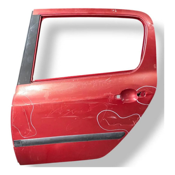 Porta Traseira Esquerda Peugeot 307 2004 2005/2012 Detalhe Traseira Esquerda Vermelho