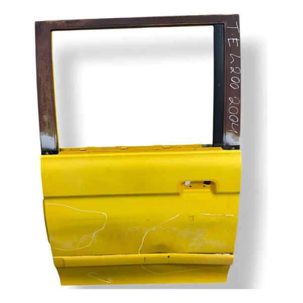 Porta Traseira Esquerda Mitsubishi L200 2004 2005 Detalhe Traseira Esquerda Amarelo