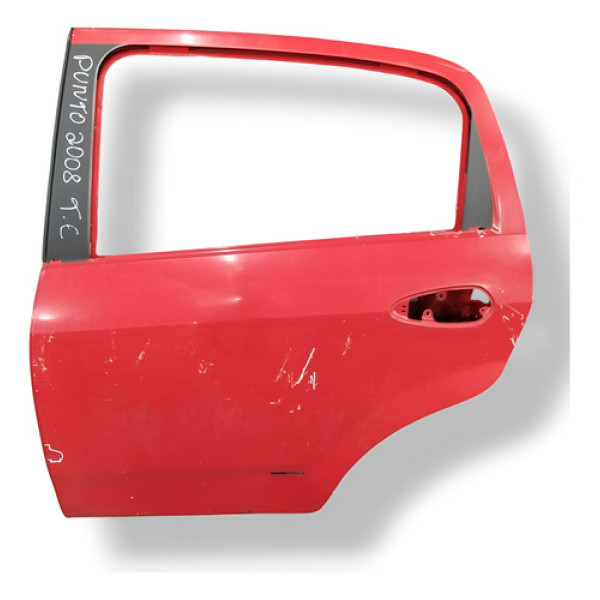 Porta Traseira Esquerda Fiat Punto 2008 2009 2010 Detalhe Traseira Esquerda Vermelho