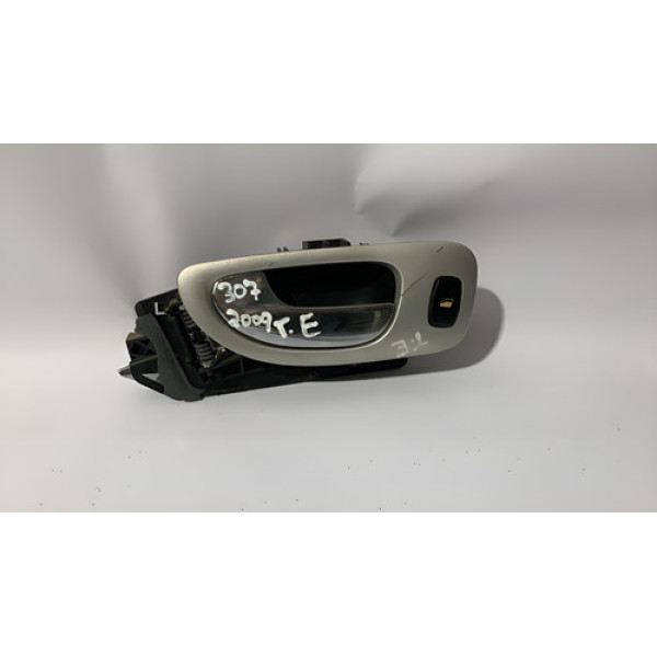 Maçaneta Interna Traseira Esquerda Peugeot  307 2010 Preto Traseira