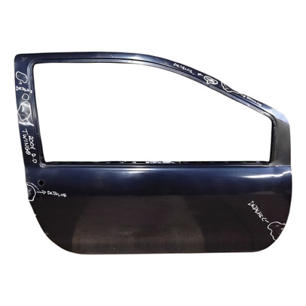 Porta Dianteira Direito Renault Twingo 1.0 2001 Com Detalhe Dianteira Direita Azul