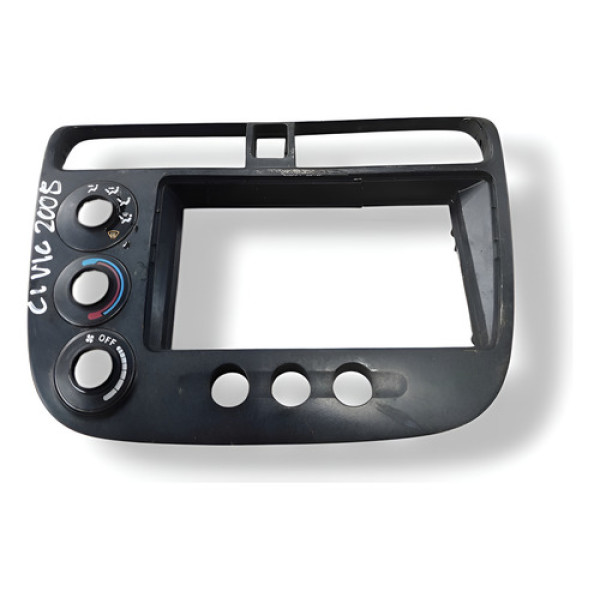 Moldura Multimídia Com Detalhe  Honda Civic 2004 2005 2006 Preto