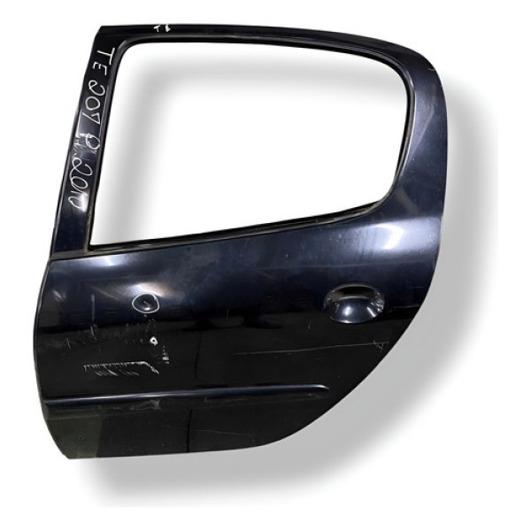 Porta Traseira Esquerda Peugeot 207 Passion 2010 Detalhe Preto Traseira Esquerda