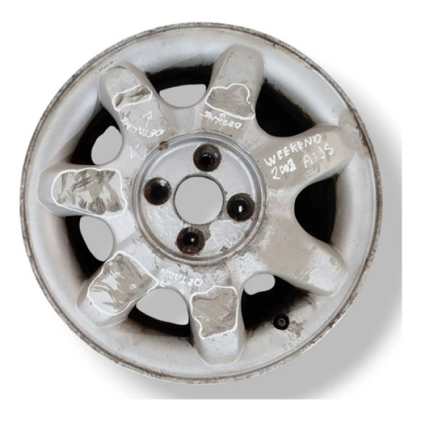 Roda Avulsa Aro 14 Fiat Palio Weekend 1.8 2003 Com Detalhes Prateado