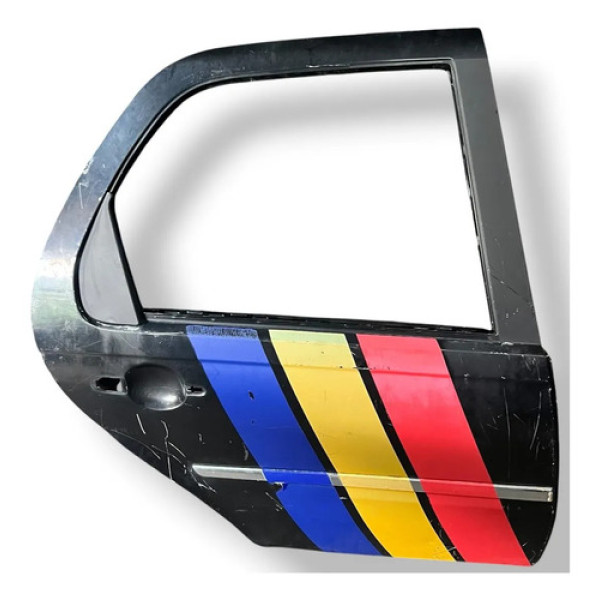 Porta Traseira Direita Fiat Siena 2008 2009 2010 Com Detalhe Traseira Esquerda Preto