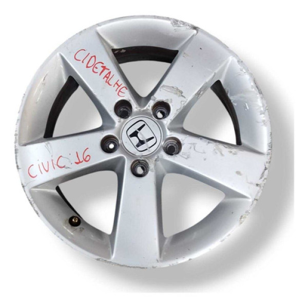 Roda Avulsa Aro 16 Honda Civic 2009 2010 Detalhe Prateado