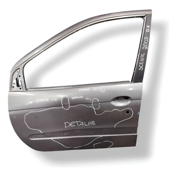 Porta Dianteira Esquerda Renault Scenic 2004 2005 Detalhe Cinza