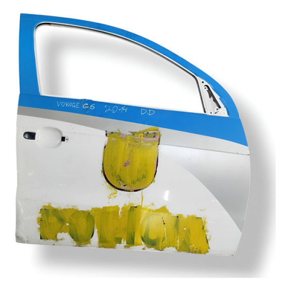 Porta Dianteira Direita Vw Voyage 1.6 2014 (com Detalhe) Branco Traseira Esquerda