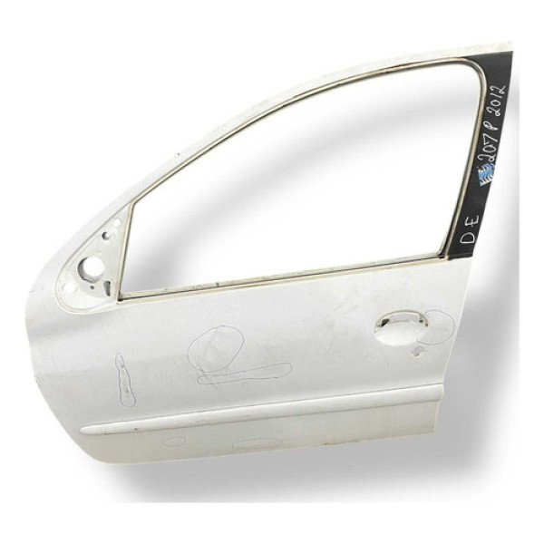 Porta Dianteira Esquerda C/detalhe Peugeot 207 Passion 2012 Dianteira Esquerdo Branco