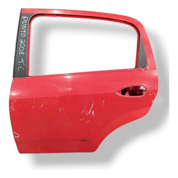 Porta Traseira Esquerda Fiat Punto 1.8 - 2008 A 2010 Detalhe Traseira Esquerda Vermelho