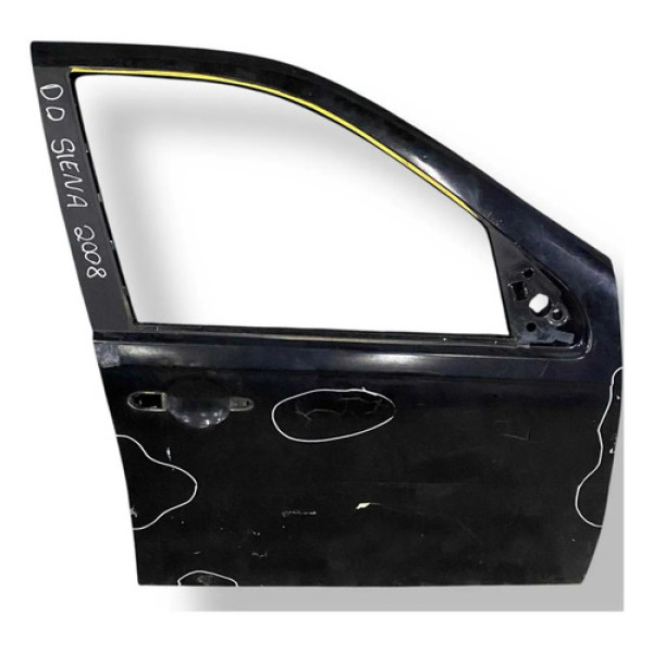 Porta Dianteira Direita Fiat Siena 2008 2009 A 2012 Detalhe Dianteira Direita Preto