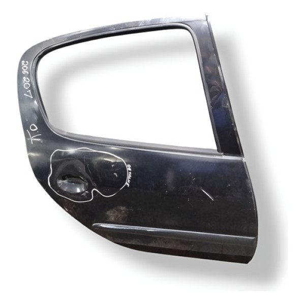 Porta Traseira Direita Peugeot 206 1.6 2007 (com Detalhe) Preto Direita Traseira