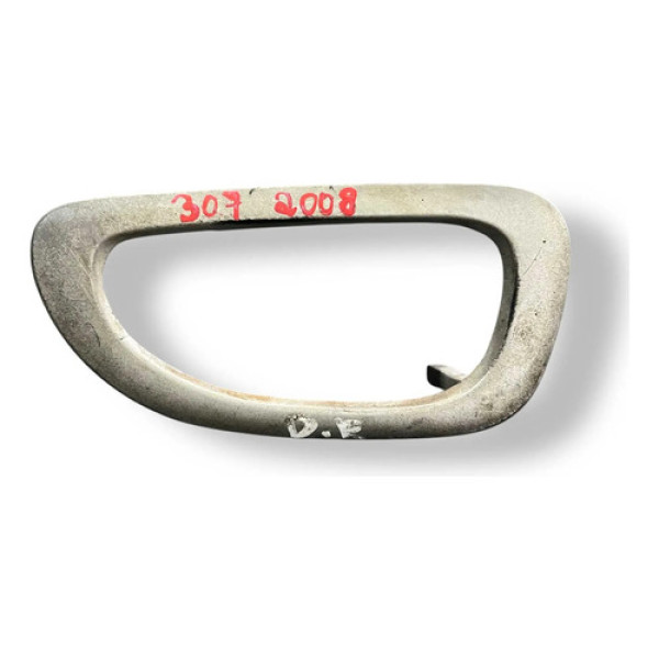 Moldura Maçaneta Interna Dianteira Esquerda Peugeot 307 2008 Prateado Dianteira