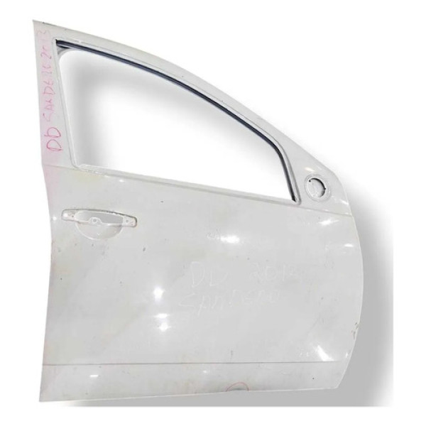 Porta Dianteira Direita Renault Sandero 2015 A 2017 Detalhe Dianteira Direita Branco