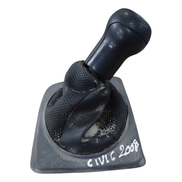 Coifa Manopla Cambio Manual Honda Civic Lxs  2008 2009  Preto