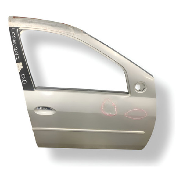 Porta Dianteira Direita Renault Logan 2012 2013 2014 Detalhe Dianteira Dianteira Prateado